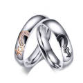 Colored White Gold Couple Lovers Engagement Rings For Men And Women